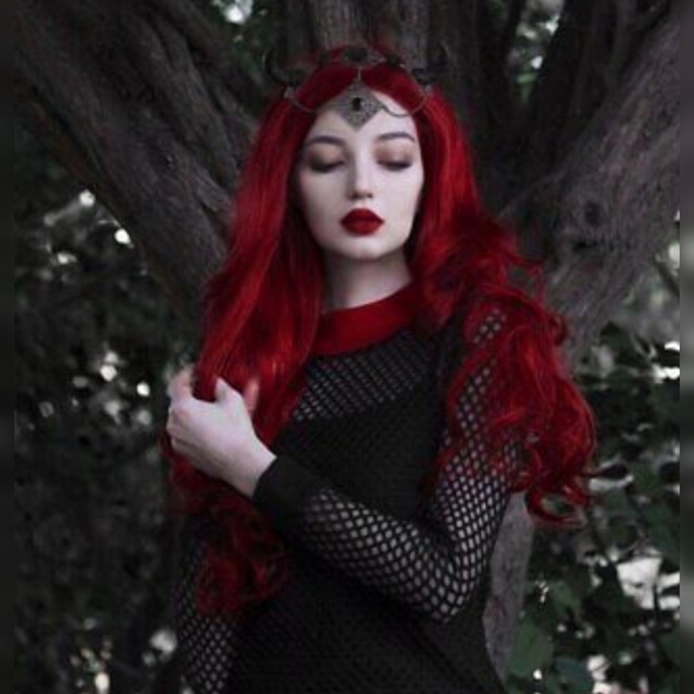 DISTURBIA Enmeshed Midi Dress Red Collar 4 NWOT - Picture 8 of 13